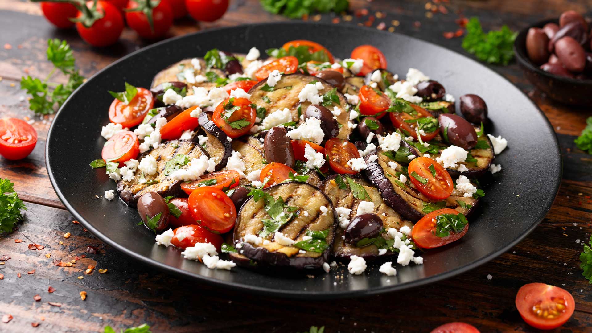 سالاد بادمجان با سس کنجد