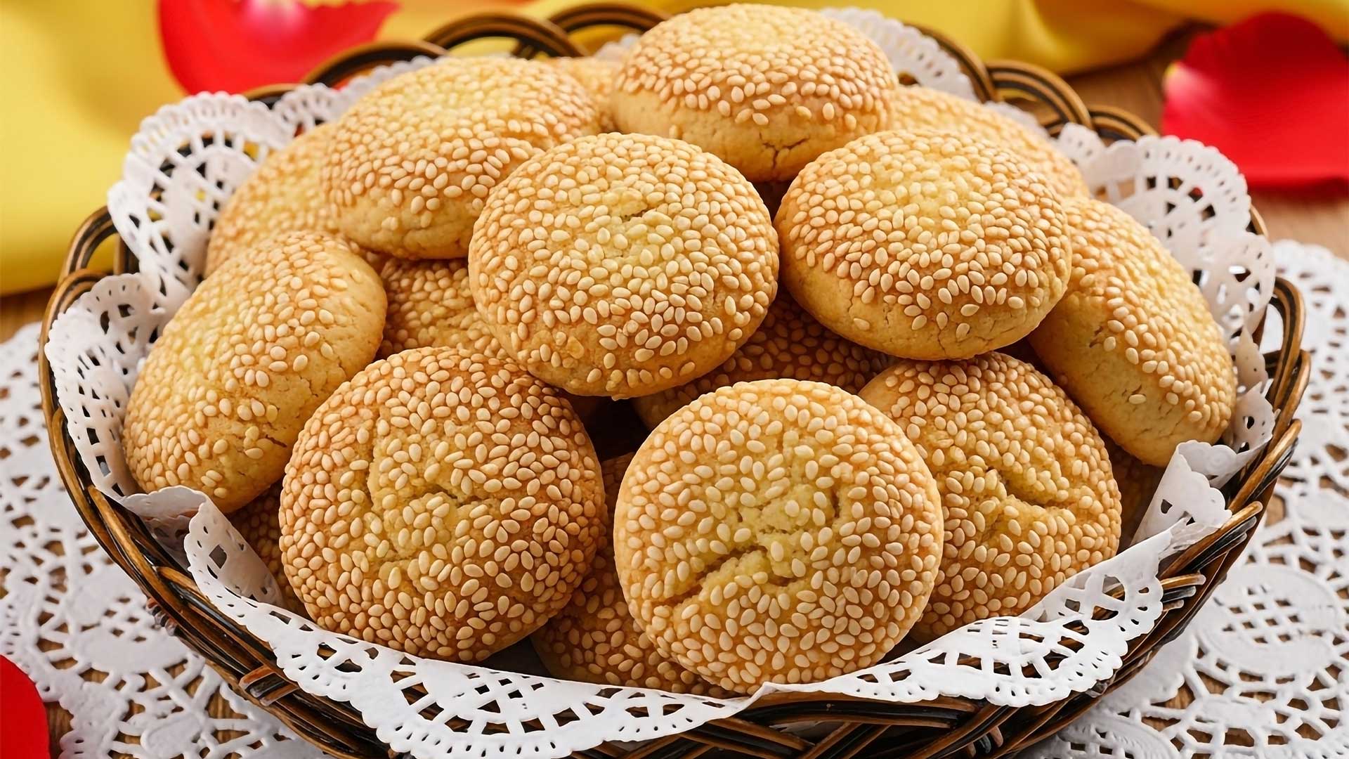 طرز تهیه کوکی کنجدی